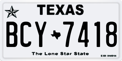 TX license plate BCY7418
