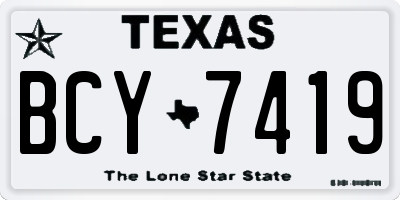TX license plate BCY7419