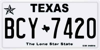 TX license plate BCY7420