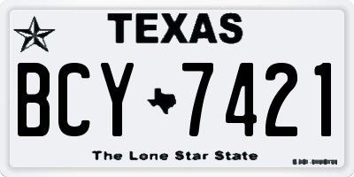 TX license plate BCY7421