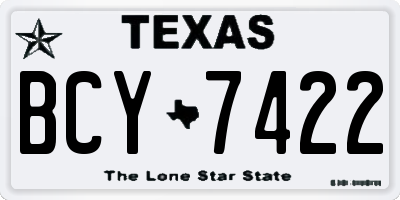 TX license plate BCY7422