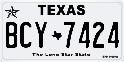TX license plate BCY7424