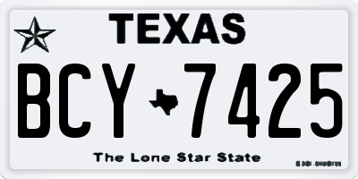 TX license plate BCY7425