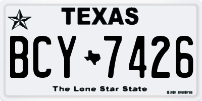 TX license plate BCY7426