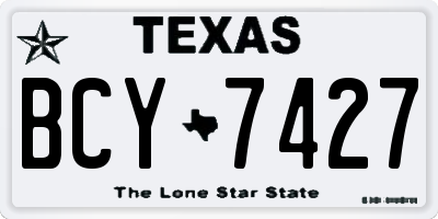 TX license plate BCY7427