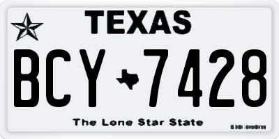 TX license plate BCY7428