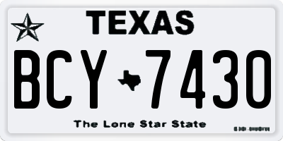 TX license plate BCY7430