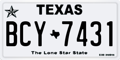 TX license plate BCY7431