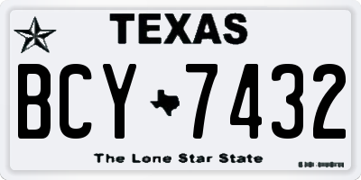 TX license plate BCY7432