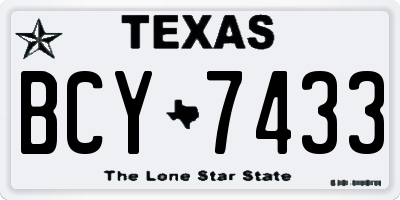 TX license plate BCY7433