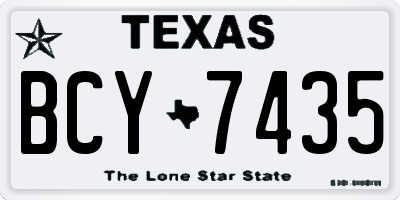 TX license plate BCY7435
