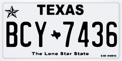 TX license plate BCY7436