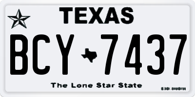TX license plate BCY7437