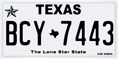 TX license plate BCY7443