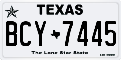 TX license plate BCY7445