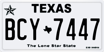 TX license plate BCY7447