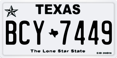 TX license plate BCY7449