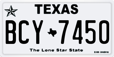 TX license plate BCY7450