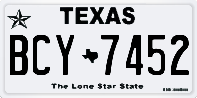 TX license plate BCY7452