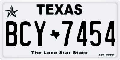 TX license plate BCY7454