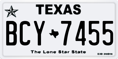 TX license plate BCY7455
