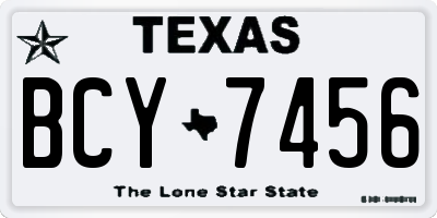 TX license plate BCY7456