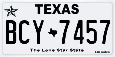 TX license plate BCY7457