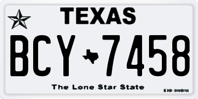 TX license plate BCY7458