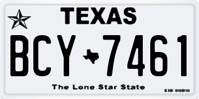 TX license plate BCY7461