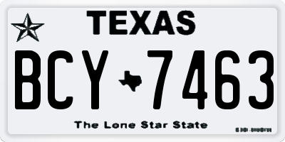TX license plate BCY7463