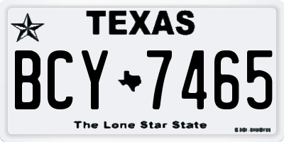 TX license plate BCY7465
