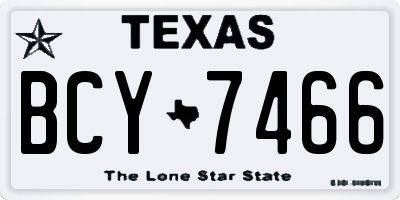 TX license plate BCY7466