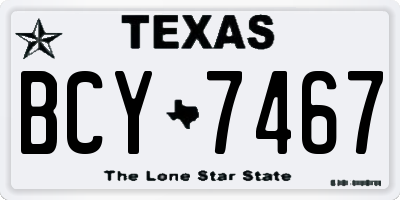 TX license plate BCY7467