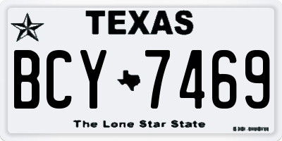 TX license plate BCY7469