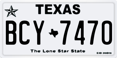 TX license plate BCY7470