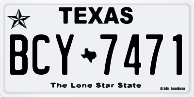 TX license plate BCY7471