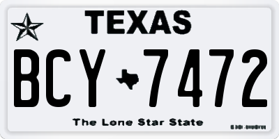 TX license plate BCY7472
