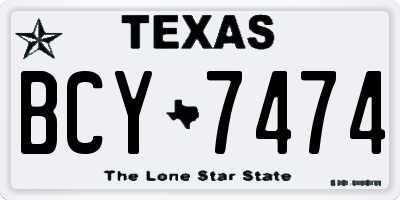 TX license plate BCY7474