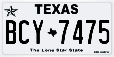 TX license plate BCY7475