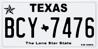 TX license plate BCY7476