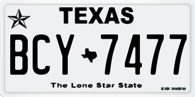TX license plate BCY7477