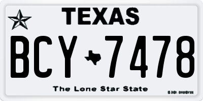 TX license plate BCY7478