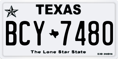TX license plate BCY7480