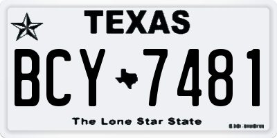 TX license plate BCY7481