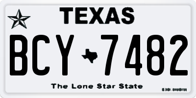 TX license plate BCY7482
