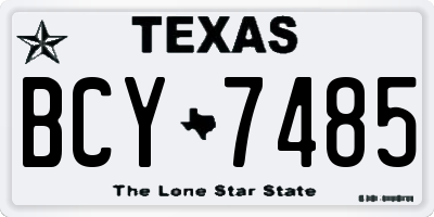 TX license plate BCY7485