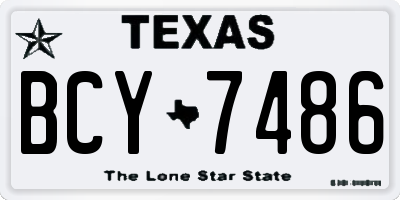 TX license plate BCY7486