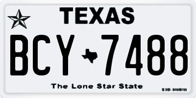 TX license plate BCY7488