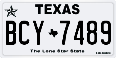 TX license plate BCY7489