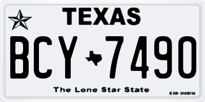 TX license plate BCY7490